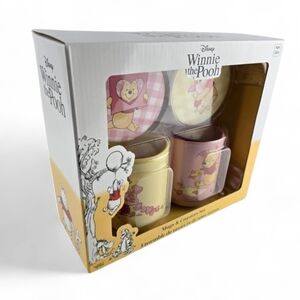 NIB Disney Winnie the Pooh 4 Piece Ceramic Mug and Coaster Gift Set OS